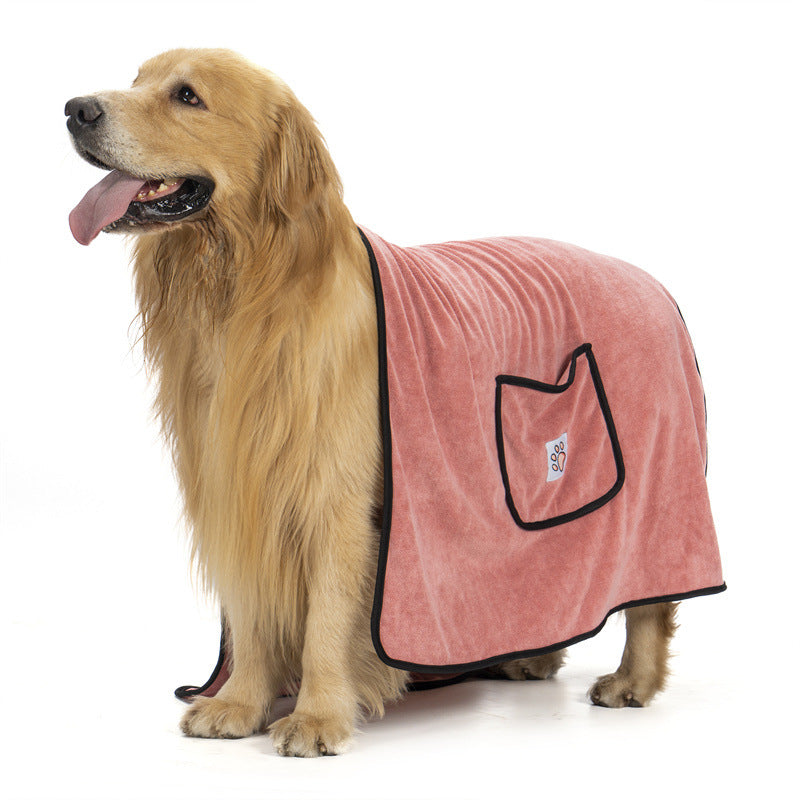 Quick-Dry Dog Bath Towel with Hand Pockets