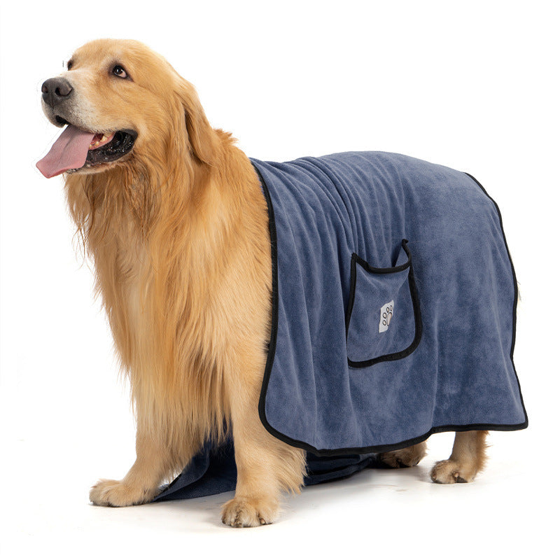 Quick-Dry Dog Bath Towel with Hand Pockets