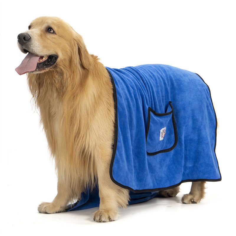 Quick-Dry Dog Bath Towel with Hand Pockets