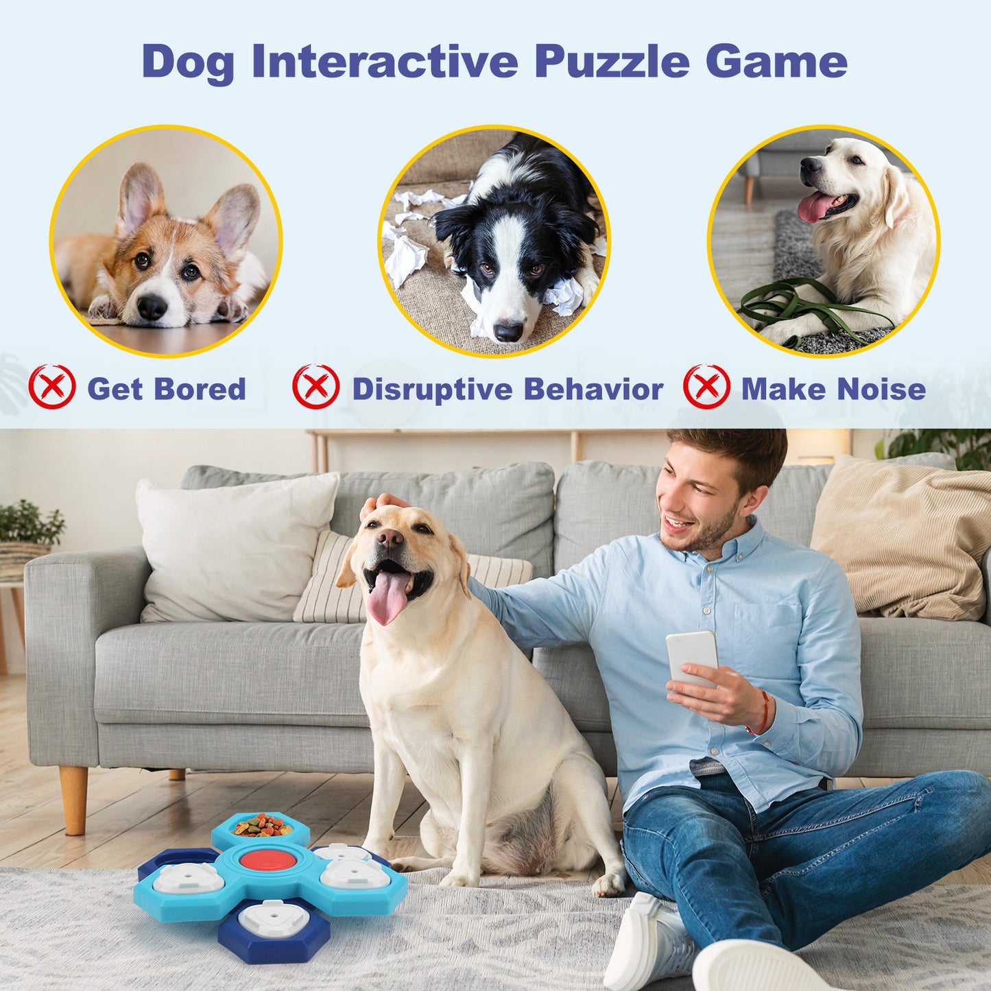 Rotating Dog Puzzle Feeder