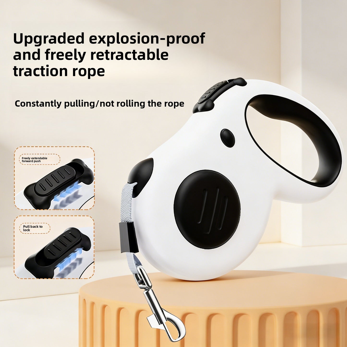 Shock-Absorbing Retractable Leash