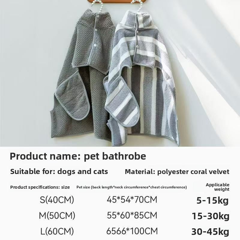 Quick-Dry Dog Bathrobe Towel