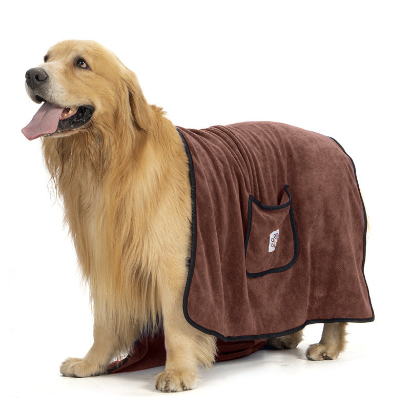Quick-Dry Dog Bath Towel with Hand Pockets