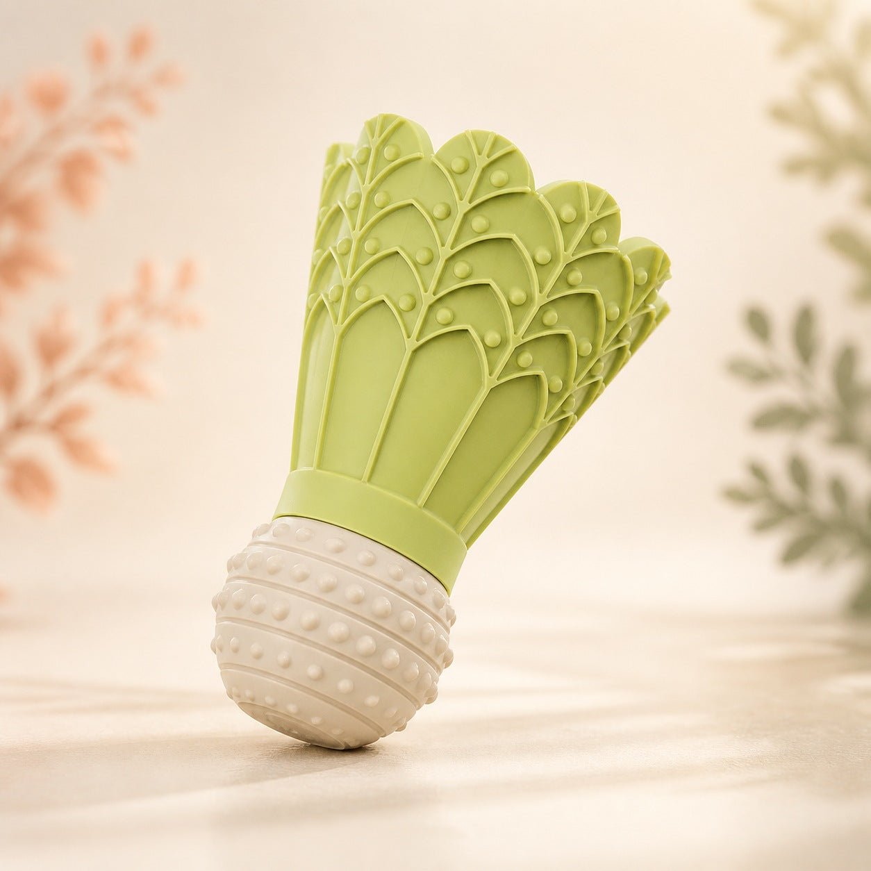 Treat-Dispensing Dog Shuttlecock Toy - Green