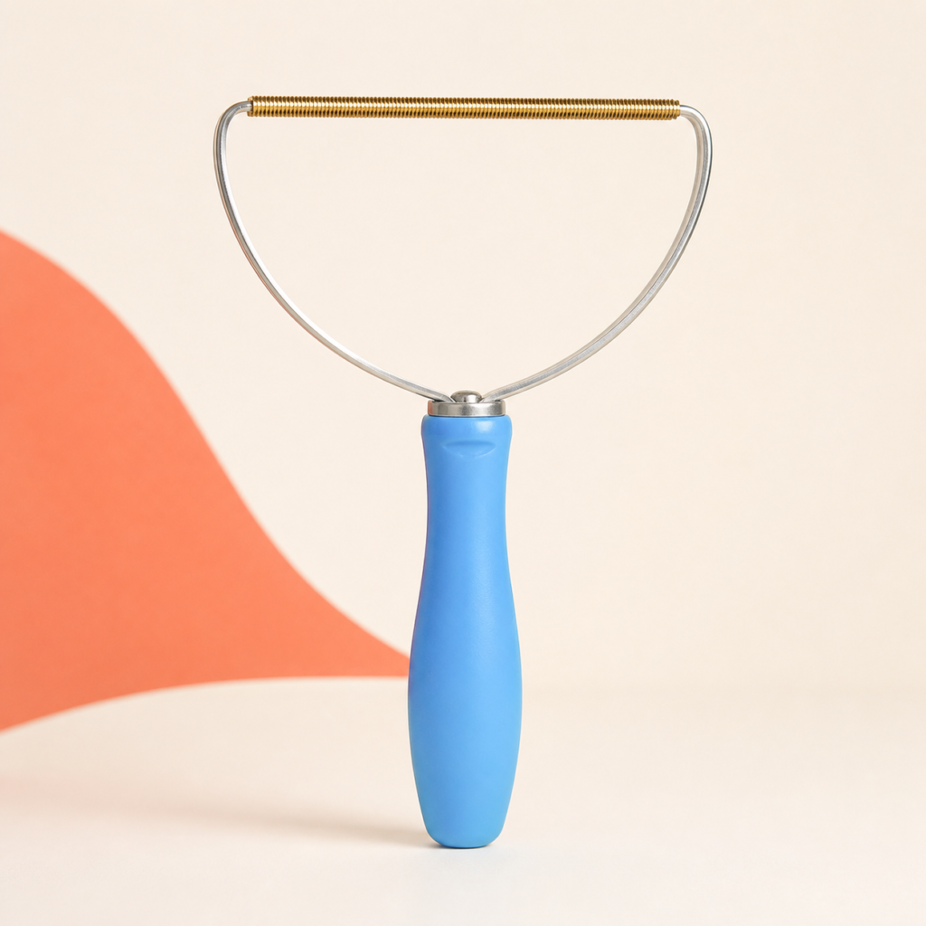 Reusable Pet Hair Scraper for Fabrics & Carpets - Blue — Rounded Frame