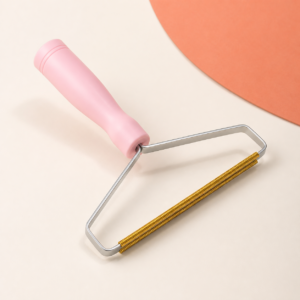 Reusable Pet Hair Scraper for Fabrics & Carpets - Pink — Right-Angle Frame