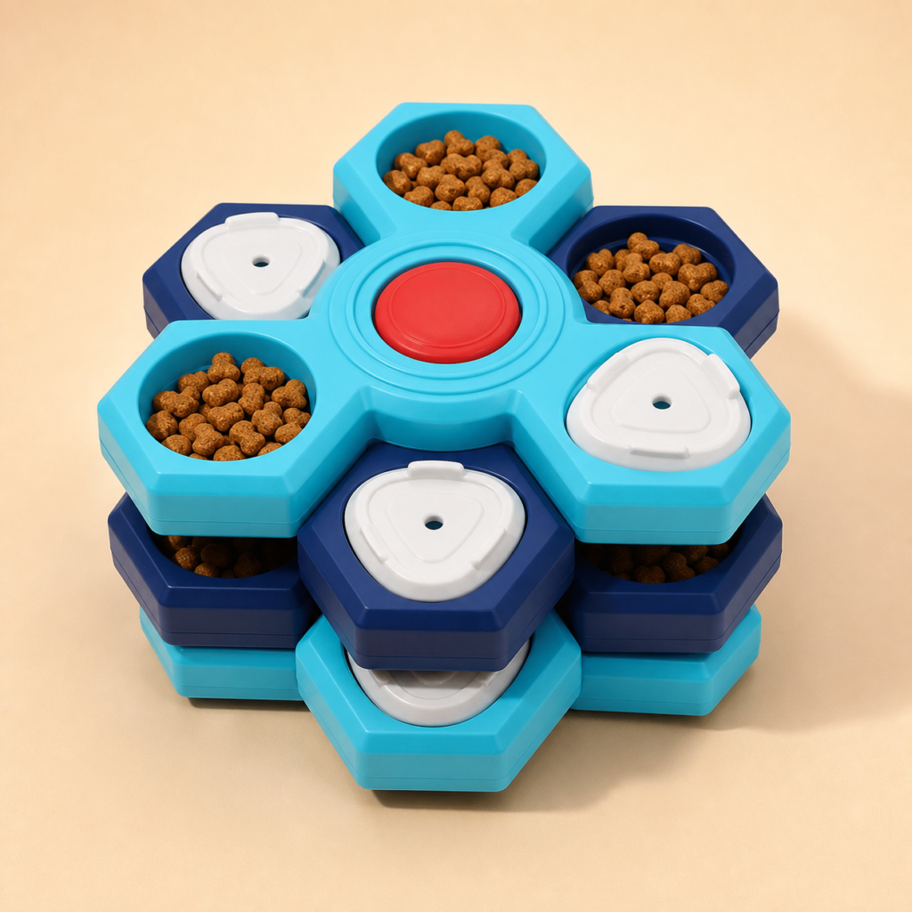 Rotating Dog Puzzle Feeder - 3 Layers