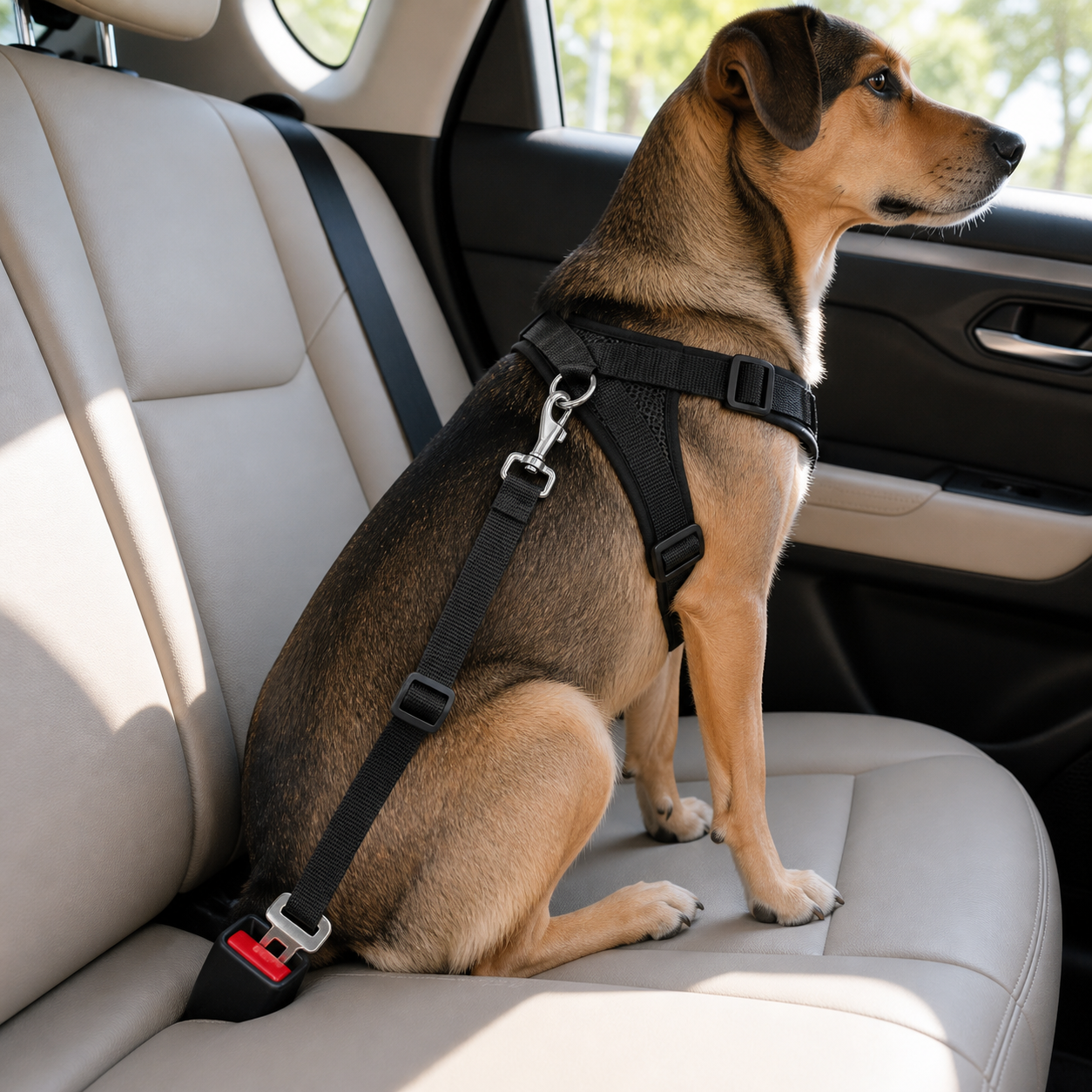 Adjustable Dog Car Seat Belt Tether
