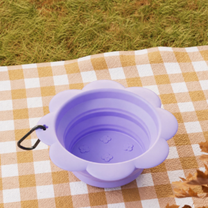 Collapsible Silicone Travel Bowl for Dogs - Purple