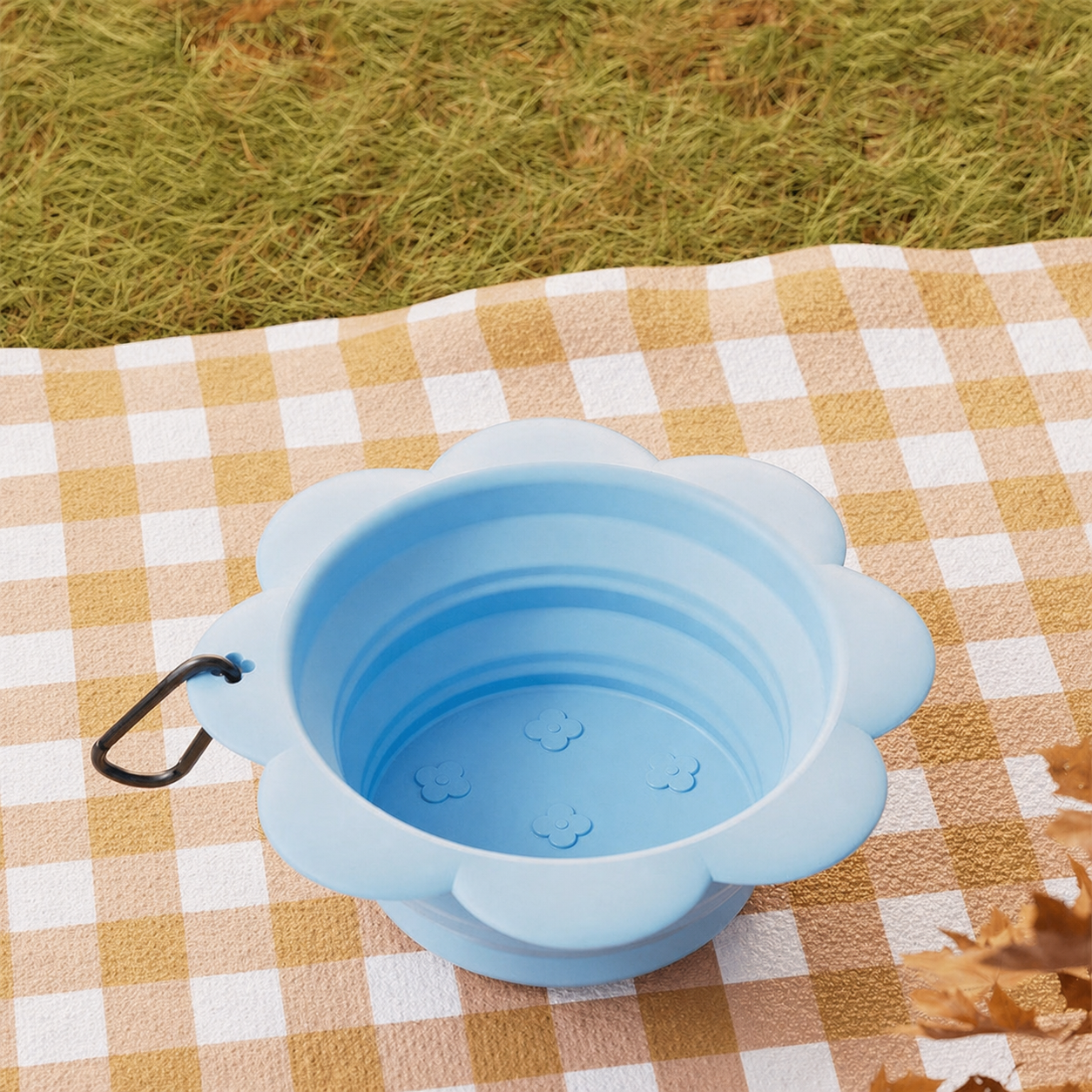 Collapsible Silicone Travel Bowl for Dogs - Sky Blue