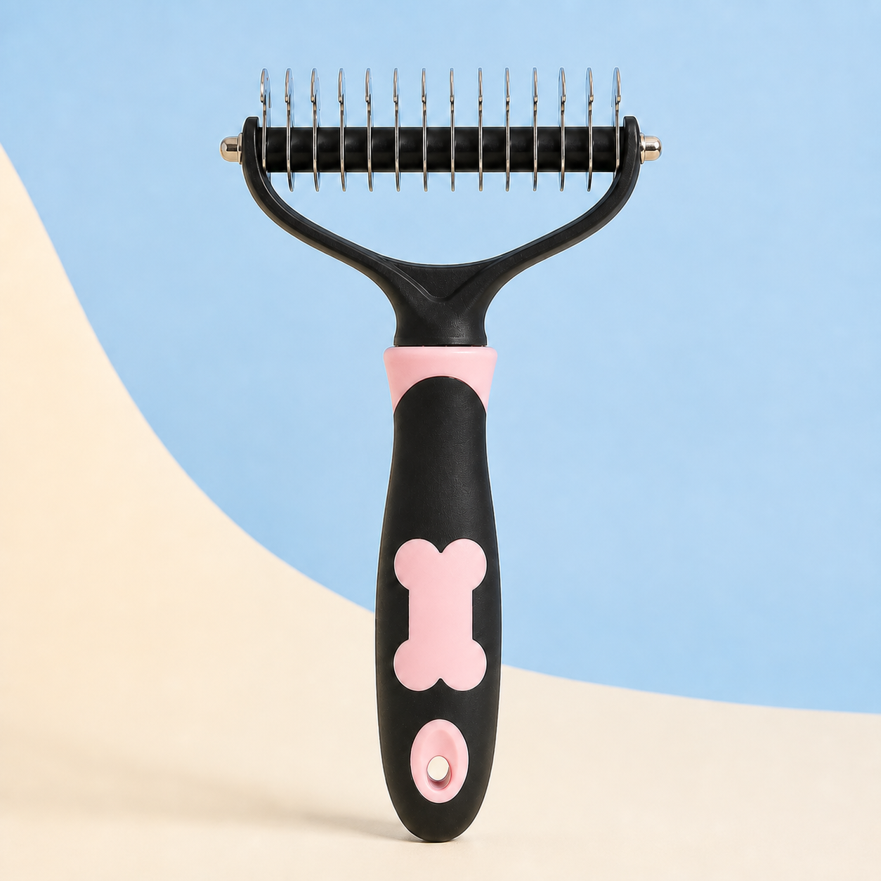 Deshedding Rake for Dogs & Cats - Large — Pink