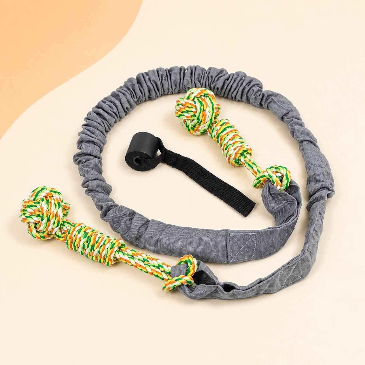 Door-Mounted Dog Tug Rope Toy - Gray