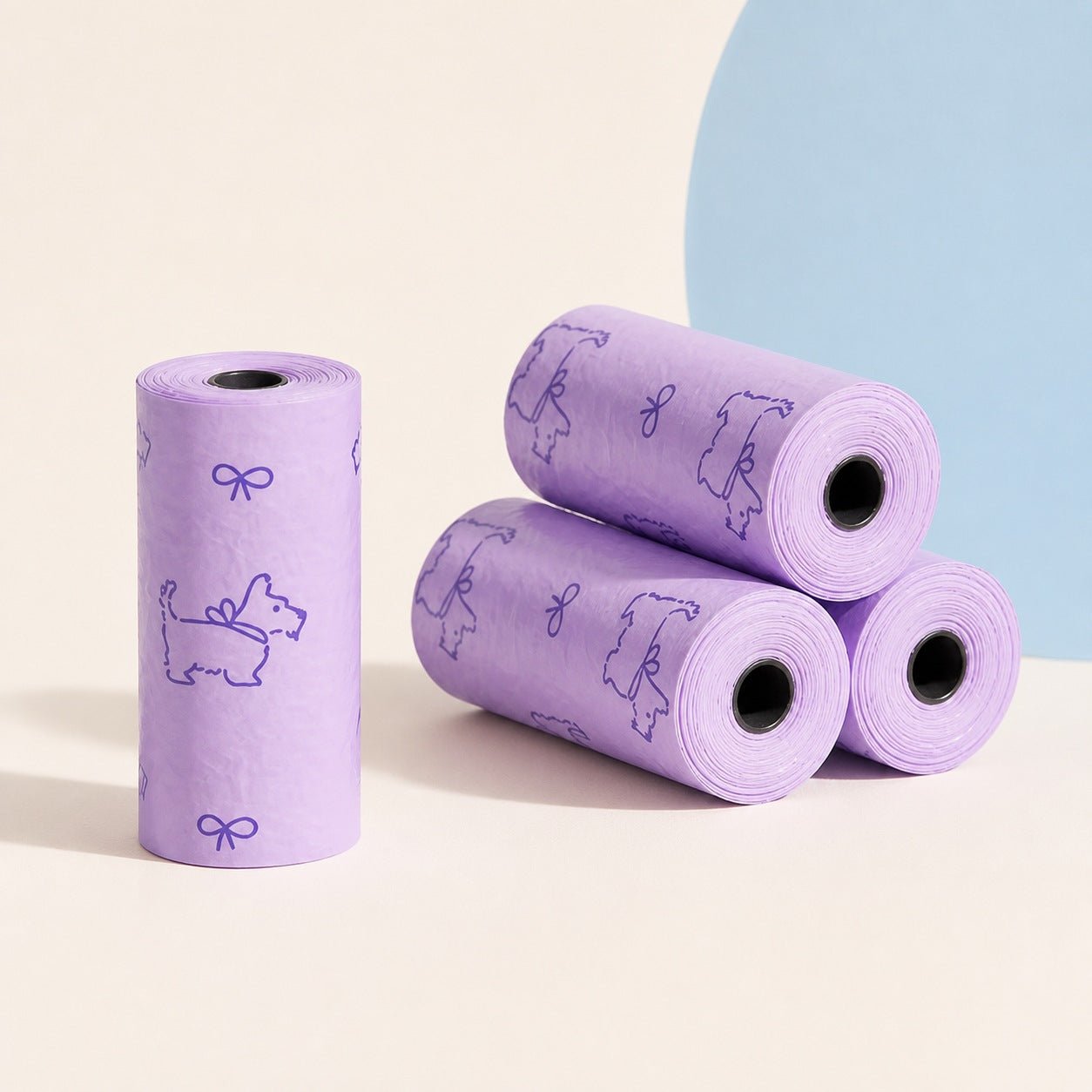 Dog Waste Bag Dispenser & Refill Sets - 4 Refill Rolls — Purple