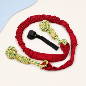 Door-Mounted Dog Tug Rope Toy - Red
