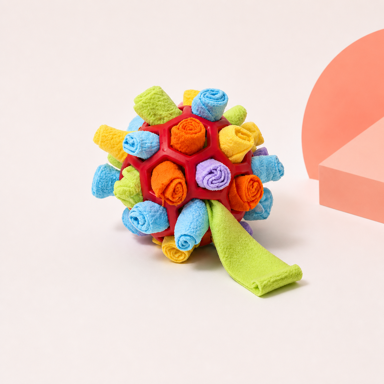 Snuffle Puzzle Ball for Dogs - Bright Rainbow