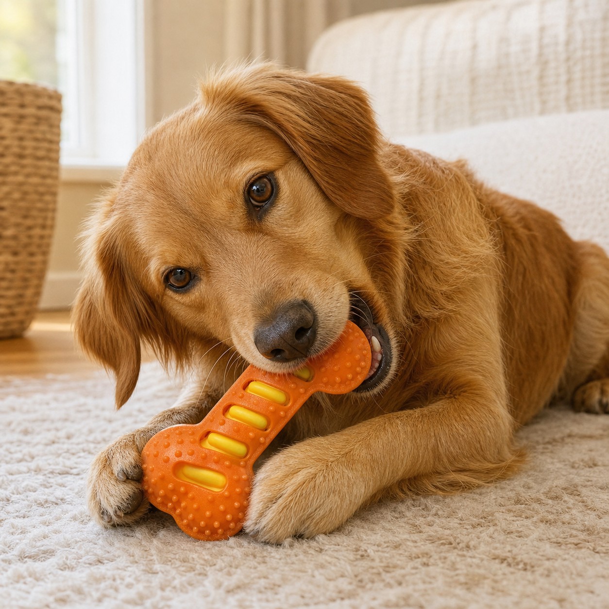 Textured Squeaky Bone Toy - Image 4