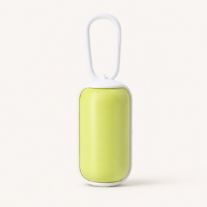 Dog Waste Bag Dispenser with Clip - Green / White